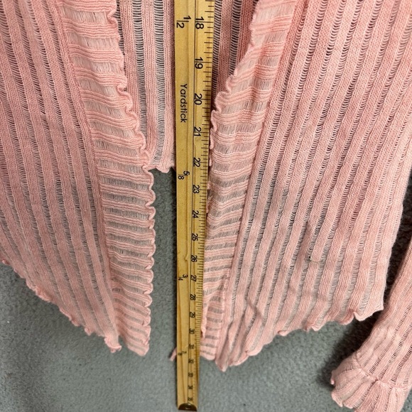 Vtg Y2K Express Open Front Cardigan Womens XS Pink Lightweight Fairy Coquette - Picture 4 of 7